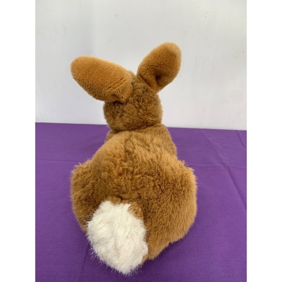 Brown Bunny White Tail Brown Plastic Eyes Clear Plastic Whiskers, 9 inch stuff, - Picture 4 of 11